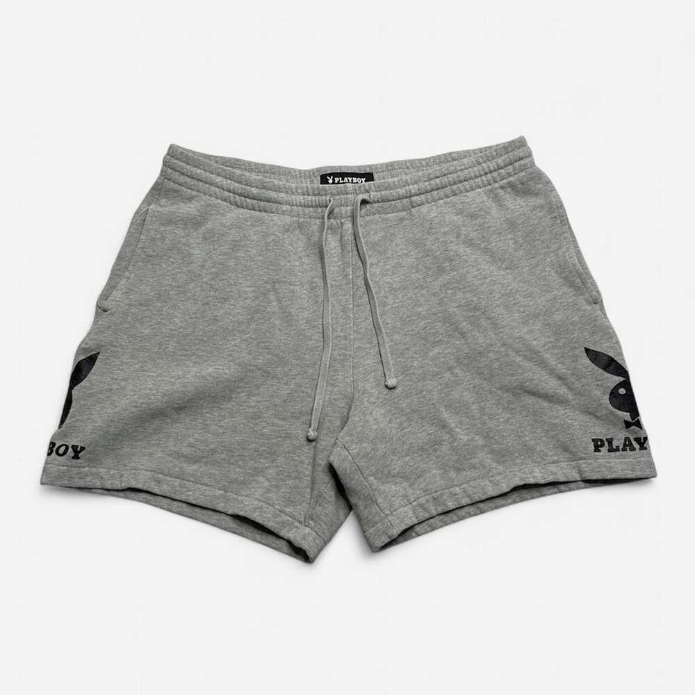 Playboy x PacSun Gray Fleece Lounge Shorts Bunny Logo Men’s Medium